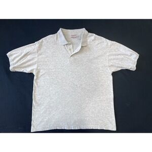 Vintage 90s Bugle Boy Company Men's Polo Shirt Short Sleeve Heather Gray Size L